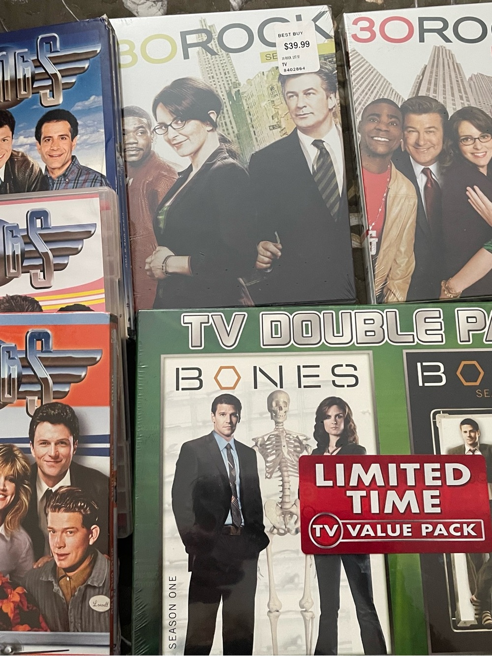 Bones TV Series Season One & two, wings 4 seasons and 30 Rock 2 seasons